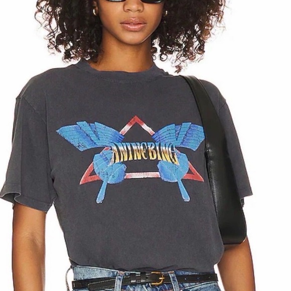 Anine Bing Tops - ANINE BING Lili T-shirt in washed black